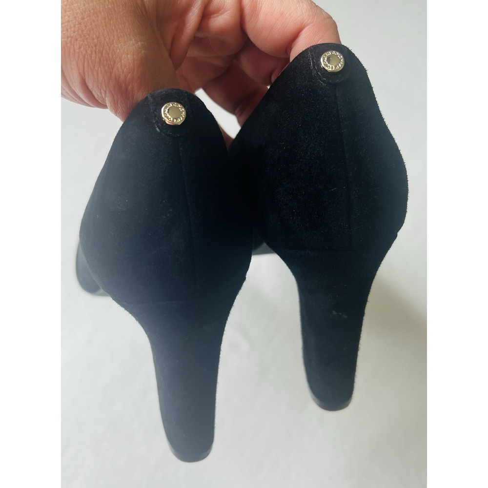 Cole Haan Kinslee Black Suede Slip On Round Toe Dressy Pumps Heels Shoes Size 8 - Picture 8 of 11